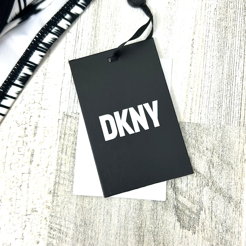 DKNY Womens L Black White High Waist Bikini Bottom Swim NWT - Picture 5 of 6